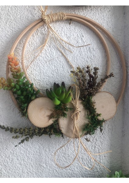 Makrome Duvar Kasnak Bohem Aksesuar, Duvar,balkon Süsleme 20CM Lik