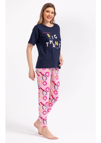Roly Poly 2800 Big Thanks Lacivert Kadın Pijama Takımı modelleri