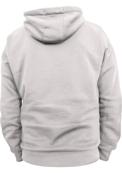 Pamuk, 3 Ipl. Şardonlu, Içi Tamamen Polar, Çok Kalın (600 Gr) Beyaz Kapüşonlu Sweatshirt