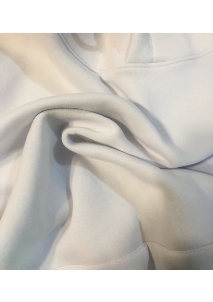 Pamuk, 3 Ipl. Şardonlu, Içi Tamamen Polar, Çok Kalın (600 Gr) Beyaz Kapüşonlu Sweatshirt modelleri