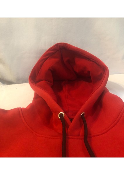 Pamuk, 3 Ipl. Şardonlu, Içi Tamamen Polar, Çok Kalın (600 Gr) Kırmızı Kapüşonlu Hoodie fırsatları