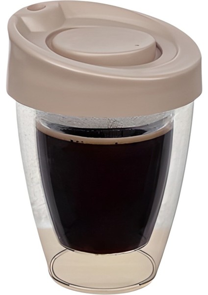 Pratik Kapaklı Termos Bardak Expresso Coffee Tea Çift Cidarlı El Yakmaz Soğutmaz Bardak Mika