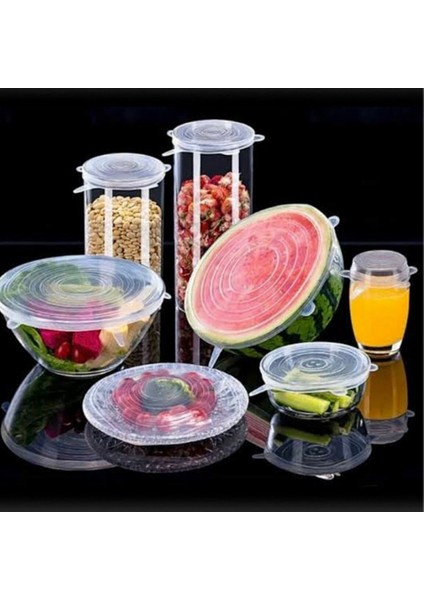 6'lı Silikon Strech Kapak Tabak Bardak Saklama Kabı Gıda Bonesi modelleri