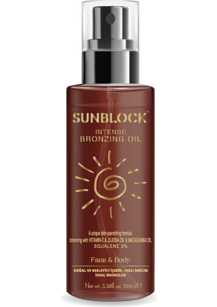 Sunblock Yoğun Bronzlaştırıcı Yağ 100ML