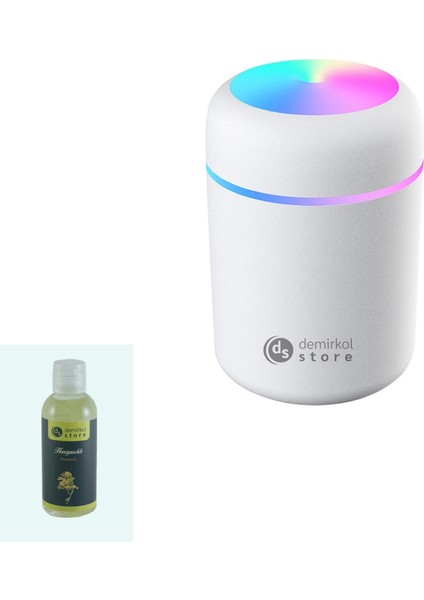 H2O Humidifier LED Işıklı Ulrasonik Hava Nemlendirici ve Aroma Difüzörü + 1 Adet Ortam Kokusu Hediye!