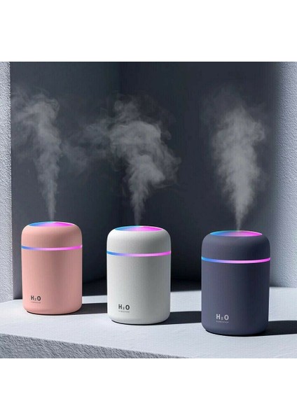 H2O Humidifier LED Işıklı Ulrasonik Hava Nemlendirici ve Aroma Difüzörü + 1 Adet Ortam Kokusu Hediye!