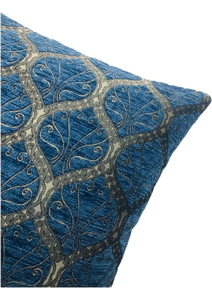 Osmanlı Desenli Açık Mavi Kırlent Kılıfı 45 x 45 cm