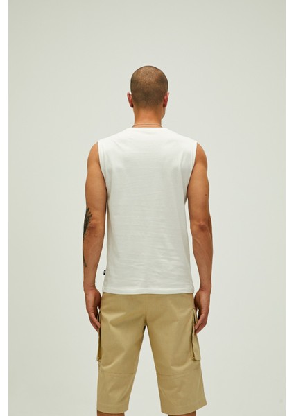 22.01.23.002_Tribe Tank-Top Düz Yaka Normal Kalıp Düz Kırık Beyaz Erkek Atlet modelleri
