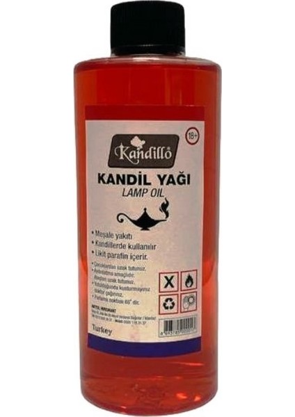 Kırmızı Kandil Yağı Kokusuz Dumansız Iç Mekan Gaz Lambası Yakıtı 250 ml