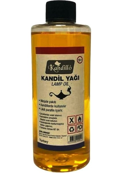 Sarı Kandil Yağı Kokusuz Dumansız Iç Mekan Gaz Lambası Yakıtı 250 ml