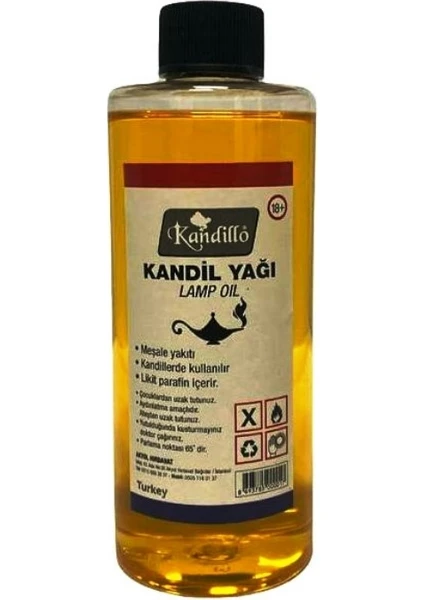 Sarı Kandil Yağı Kokusuz Dumansız Iç Mekan Gaz Lambası Yakıtı 250 ml