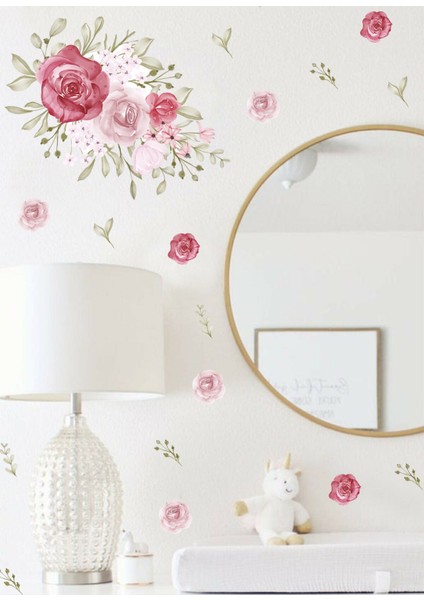 Duvar Sticker Set - Gül ve Yapraklar modelleri