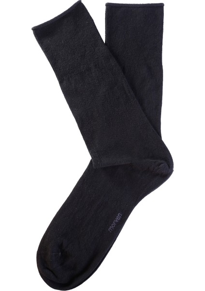 Erkek Siyah Diyabet Lastiksiz Uzun Çorap