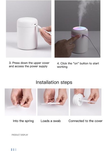 H2O Humidifier LED Işıklı Ulrasonik Hava Nemlendirici ve Aroma Difüzörü + 1 Adet Ortam Kokusu Hediye! fiyatları