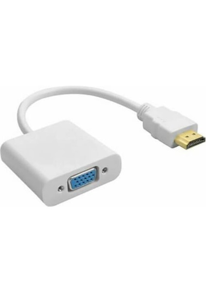 HDMI To VGA Kablo Çevirici Dönüştürücü Görüntü Altın Uçlu-Full Hd