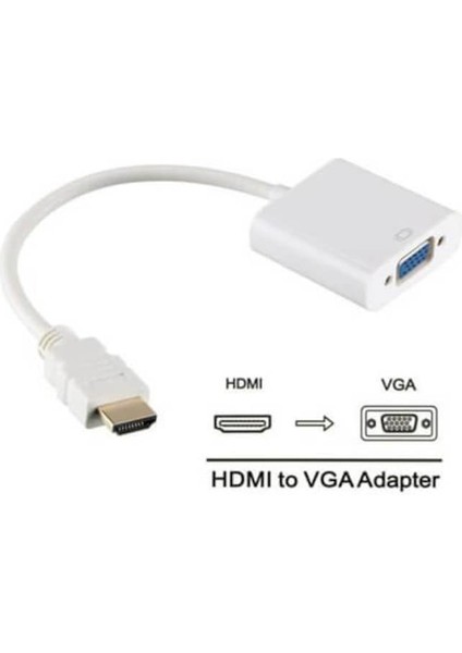 HDMI To VGA Kablo Çevirici Dönüştürücü Görüntü Altın Uçlu-Full Hd fiyatları