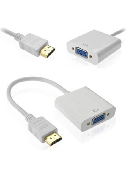 HDMI To VGA Kablo Çevirici Dönüştürücü Görüntü Altın Uçlu-Full Hd modelleri