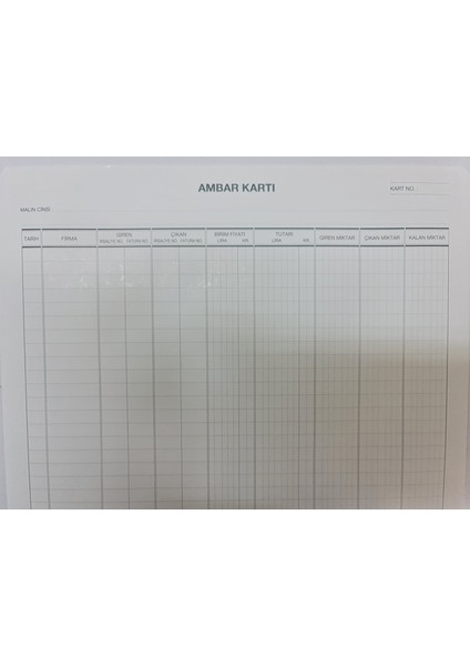 Ambar Kartı 25X35CM 20 Adet