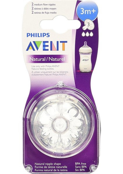 Philips Avent Natural Biberon Emziği +3 Ay 2li