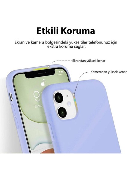 Apple iPhone 13 Silikon Kılıf Altı Kapalı Içi Kadife Lansman Arka Kapak  - Kırmızı