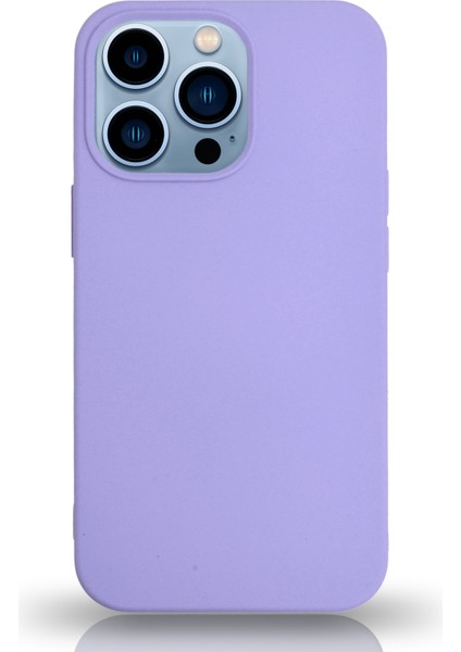 Apple iPhone 13 Pro Silikon Kılıf Altı Kapalı Içi Kadife Lansman Arka Kapak - Lila