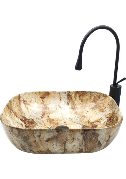 Pure Mix Bej Tezgah Üstü Çanak Lavabo MR-103
