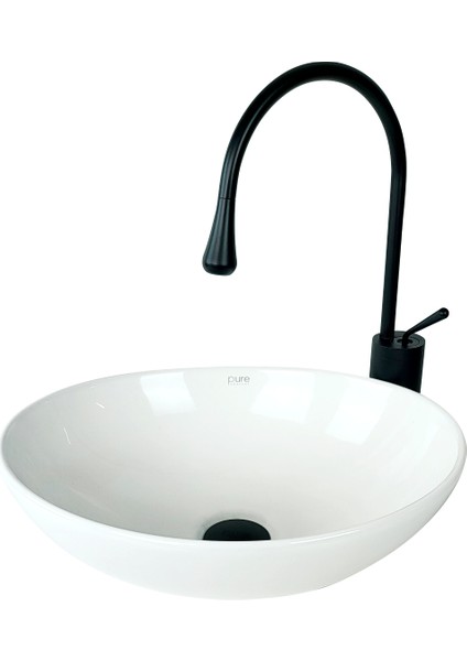 Beyaz Tezgah Üstü Çanak Lavabo W-153