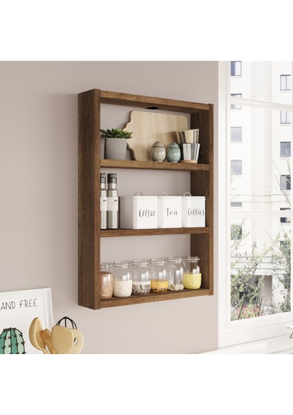 Pera 3'lü Duvar Rafı Mutfak Banyo Rafı Barok Pr1-Br