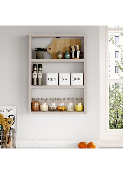 Pera 3'lü Duvar Rafı Mutfak Banyo Rafı Koton Pr1-Vı fiyatları