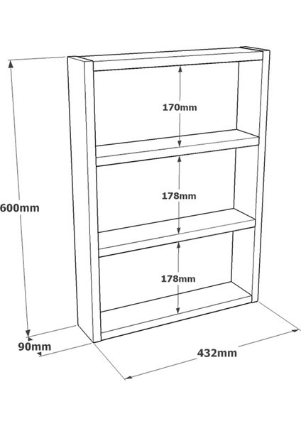 Pera 3'lü Duvar Rafı Mutfak Banyo Rafı Kahve Pr1-Cu fırsatları
