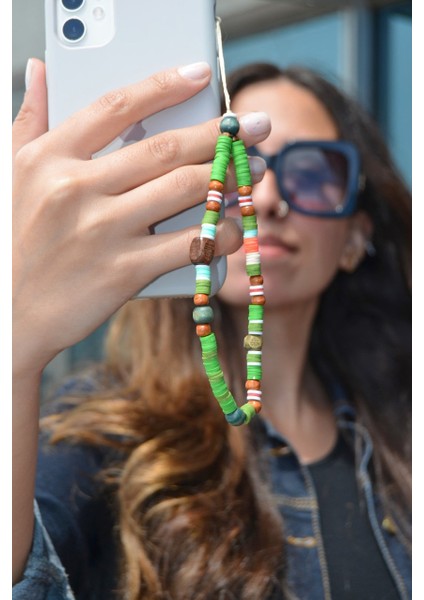 Sacce Scarves&Accessories Yeşil Renkli Küçük Boy Telefon Askısı Aksesuarı Charmı fiyatları