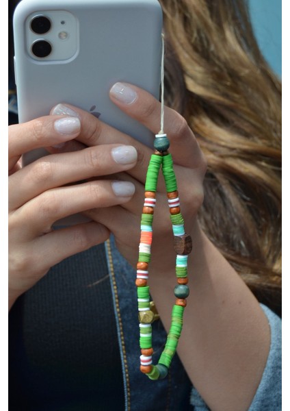 Sacce Scarves&Accessories Yeşil Renkli Küçük Boy Telefon Askısı Aksesuarı Charmı modelleri