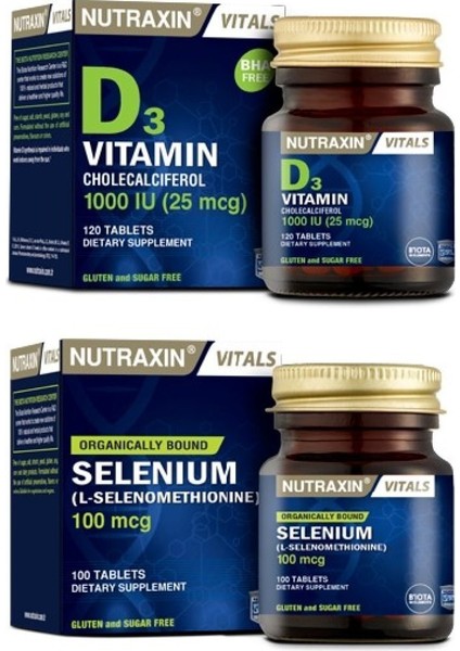 Mineral Takviyesi Selenium 100 Mcg 100 Tablet + D3 Vitamini 120 Tablet