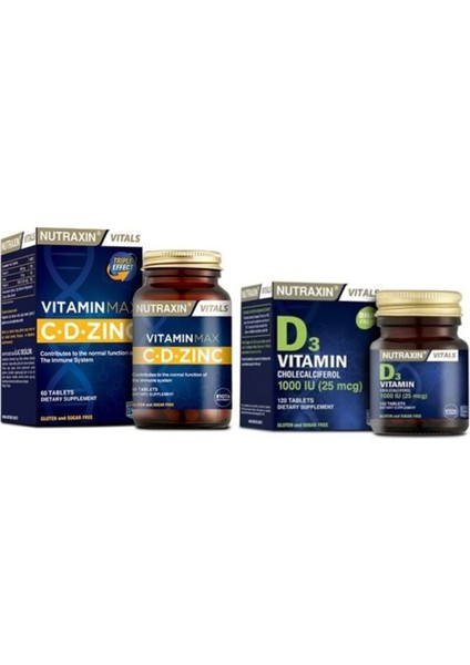 Vitamin D3 1000 Iu 120 Tablet+Vitamin Max 60 Tablet