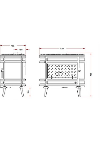 Mandor Ithal Fransa Döküm Odun Sobası 9180-64 modelleri