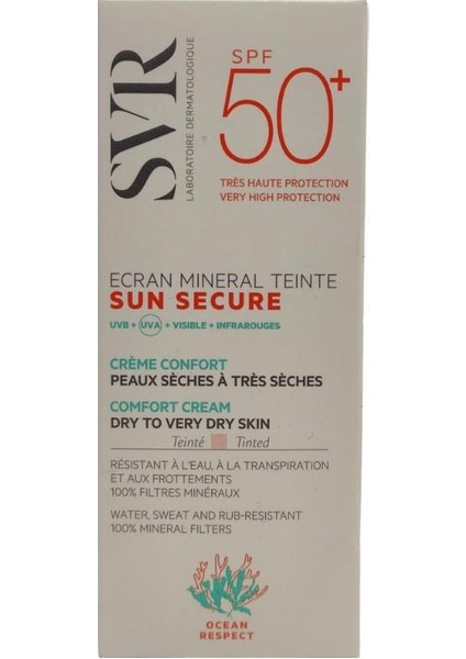 Sunsecure Ecran Mineral Renkli SPF50+ Güneş Kremi (Kuru ve Çok Kuru Ciltler) 50ML