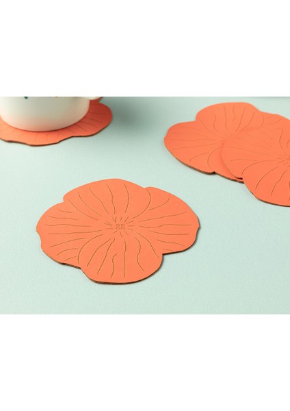 Blossom Suni Deri 4'lü Bardak Altlığı 10 cm Açık Pembe fiyatları