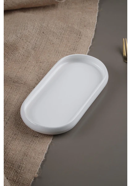 Bianco Perla Porselen Kayık Tabak - 22,8 cm