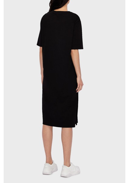 Pamuklu Baskılı Yırtmaçlı Regular Fit Midi Elbise Bayan Elbise 8nyacf YJG3Z 1200