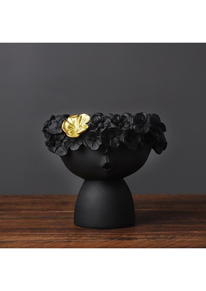 Kız Kafa Vazo Ev Saksı Vazolar Nordic Modern Siyah modelleri