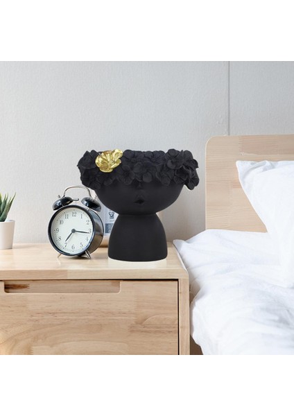 Kız Kafa Vazo Ev Saksı Vazolar Nordic Modern Siyah fırsatları