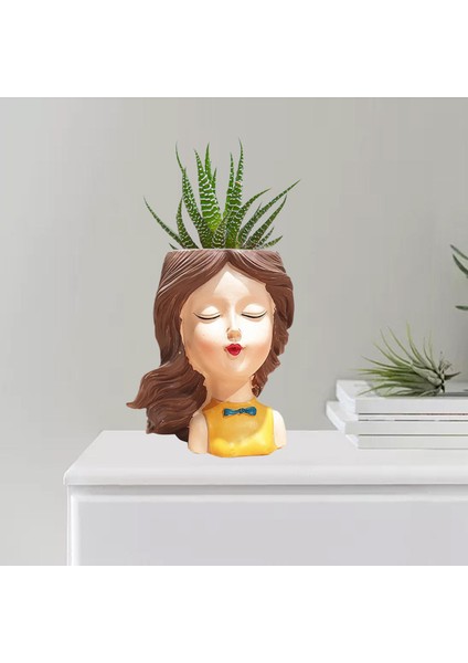F Fityle Kadın Kafa Saksı Insan Portre Etli Etli Bonsai Ekici Ekor D modelleri