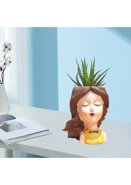 F Fityle Kadın Kafa Saksı Insan Portre Etli Etli Bonsai Ekici Ekor D indirimleri