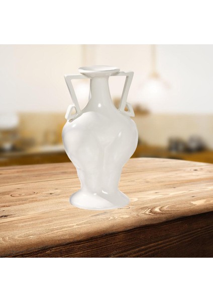 Çiçek Vazo Saksağı Ev Oturma Odası Dekor Seramik Hediye 11X25.5 cm Beyaz(Yurt Dışından)