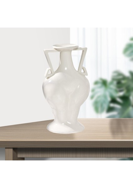 Çiçek Vazo Saksağı Ev Oturma Odası Dekor Seramik Hediye 11X25.5 cm Beyaz(Yurt Dışından)