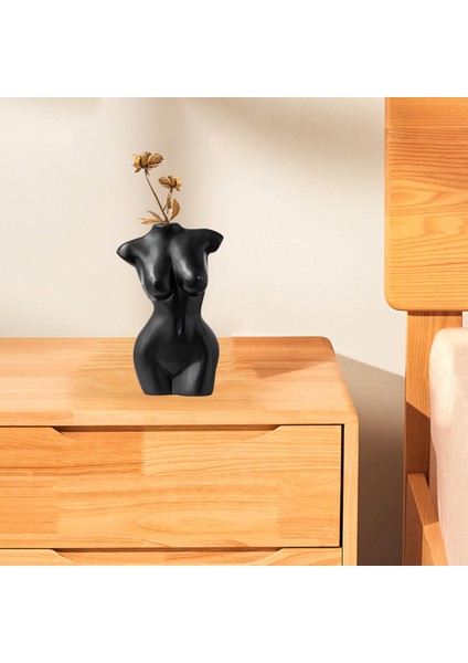 Kadın Vücut Vazo Seramik Vücut Şekilli Yaratıcı Masaüstü Chic Modern Heykeli, Feminist Dekor Için Çiçek Vazo, Yatak Odası Banyo, Saksı - Siyah(Yurt Dışından) indirimleri