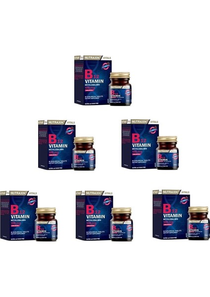 Yorgunluk Ve Bitkinliğin Azalmasına B12 Vitamin 60 Kapsül X6