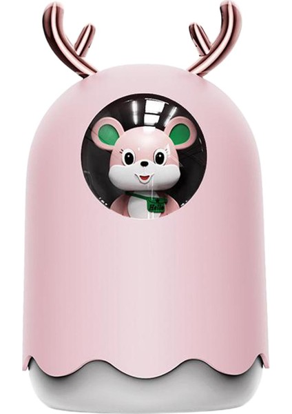 F Fityle 300ML USB LED Nemlendirici Mini Araba Ev Aroma Yağı Difüzör Mist Arıtma Pembe