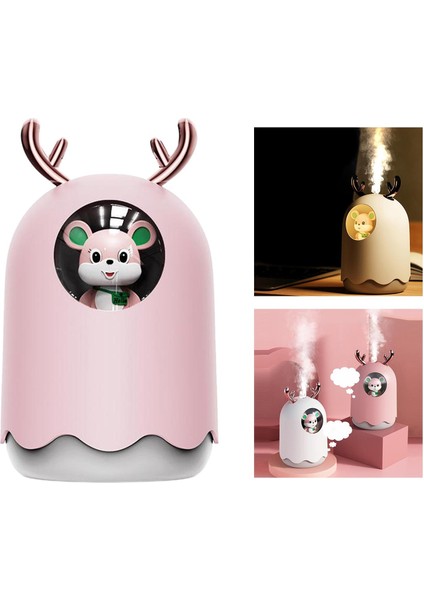 F Fityle 300ML USB LED Nemlendirici Mini Araba Ev Aroma Yağı Difüzör Mist Arıtma Pembe fırsatları