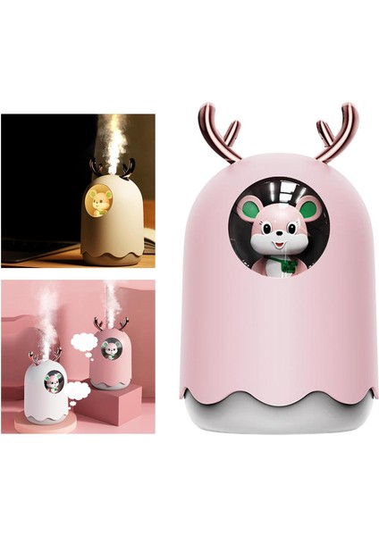 F Fityle 300ML USB LED Nemlendirici Mini Araba Ev Aroma Yağı Difüzör Mist Arıtma Pembe indirimleri